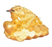 Tsffae Feng Shui Chinois Argent Grenouille Ornements Porte-Bonheur Grenouille Crapaud Pièce Statue Décoration Richesse Chanceux Bon Cadeau Chanceux pour Le Bureau À Domicile