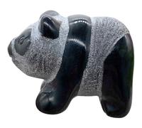 Tsffae Figurine d'ours Panda en Obsidienne Noire, 1 Pièce, Polie, Sculptée, Pierre Précieuse Naturelle, Minéral, Statuette De Collection, Petite Décoration, Souvenir, Décoration De Maison, Cadeaux