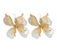 Tsffae Lot De 2 Décorations Papillons 3D À Paillettes pour Sapin De Noël, À Suspendre, pour Couronne De Noël Ou Fête