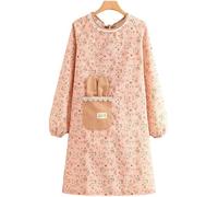 Tsffae Tablier À Manches Longues en Toile, Tablier De Taille De Restauration De Cuisine Domestique Respirant Antitache, Combinaisons, Fournitures De Cuisine pour Femmes