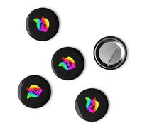 tsgabrielle • Pride 2025 • Lot de 5 boutons à épingle • 2 tailles - 3,2 cm et 5,7 cm, 1.25 inch, fer blanc, Zircon cubique