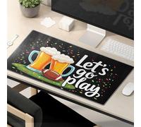 TSGB Grand tapis de souris avec inscription « Work Funny Cheers And Game On : Let's Go Play ! »