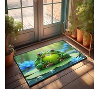 TSGB Home Sweet Paillasson d'appartement Love In The Rainforest: Deux grenouilles partagent un cœur Paillasson amusant pour porte d'entrée Tapis de cuisine et (40 x 60 cm)