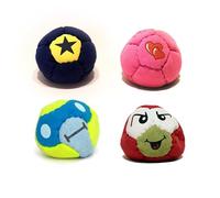 Tshaka Assortiment N°2 - Lot de 4 Balles de Jonglerie & Footbag (Hackysack) - Set Mix Styles pour Freestyle & Motricité - Balle Molle Remplissage Recyclé - Intérieur/Extérieur