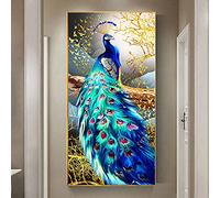TSHAOSHUNHT Bleu paon toile mur Art salon décoration peinture animale moderne porche entrée décoration de la maison 60x120cmx1 pièce sans cadre