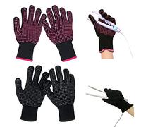 TSHAOUN 2 Paires Gant Résistant à la Chaleur pour la Coiffure, Gants de Protection avec points en silicone, Gant Anti Chaleur pour fer à Lisser la Baguette de Cheveux Curling Outils