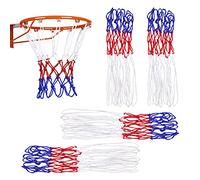 TSHAOUN 4 Pièces 12 Boucle Basketball Filet de Rechange, Standard Filet de Basket Ball, Portable et Pliable Filet de Basket Ball, pour Panier de Basket Intérieur ou Extérieur