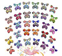 TSHAOUN 40 Pièces Papillon Volant Magique,Papillon Surprise pour Cadeaux, Papillon Magique Jouets élastique Papillon, Flying Butterfly Papillons Volants pour Cadeaux, Anniversaire (Couleur Aléatoire)