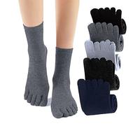TSHAOUN 5 paires Homme Chaussettes Orteils Séparés,les chaussettes à doigts en coton,chaussette five fingers,chaussettes orteils homme,chaussettes de sport,UK 6-10/Eur 39-45 (5 paires)