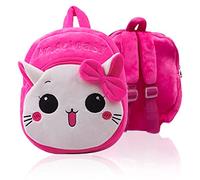 TSHAOUN Sac à Dos Enfant Forme Le chat Mignonne en Peluche sac à dos crèche, Mini-Sac à Dos école Maternelle Enfant Bébé Tout-Petit Sac, Cartable Scolaire Maternelle Cadeaux pour Fille (Chat Rose)