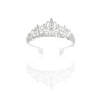 TSHAOUN Tiara Cristal Couronne,Diadème avec Strass Peigne,Diadème Princesse Femme avec Peigne Tiara Cristal Couronne Strass Pour Femme Bandeau,Princesse Parties Anniversaire Crown (Silver)