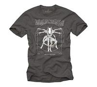 Tshirt Alien Homme - Gamer Tee Shirt Imprime Da Vinci Gris XXL