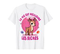 Tshirt Biche Enfant Fille Vie Meilleure avec les Biches idée T-Shirt