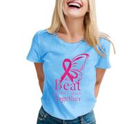 Tshirt Cancer du Sein Kit Octobre Rose Tee-Shirt Tee Shirt Femme Noel Haut Halloween Manche Longue Bracelet Objet Foulard Festif T Chemisier Orange Porte Clef Ruban Nœud T-Shirt