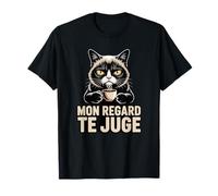 Tshirt Chat Humour Mon Regard Te Juge Café Sarcasme Drôle T-Shirt
