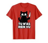 Tshirt Chat Humour Noir Tu N’as Rien Vu Sarcasme Drôle T-Shirt
