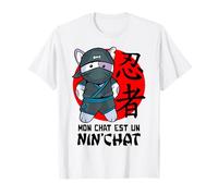 Tshirt Chat Ninja Drole Femme Fille Enfant Mon Chat Nin'Chat T-Shirt