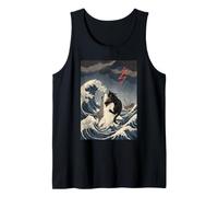 Tshirt Chat Noir Hai Ukiyo-e Ocean Art Japonais Débardeur