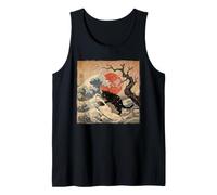 Tshirt Chat Noir Hai Ukiyo-e Ocean Art Japonais Débardeur