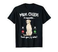Tshirt Chiens Humour Drôle Femme Fille Mon Chien m'appelle T-Shirt