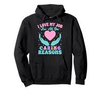 Tshirt des Travailleurs Sociaux Love My Job Caring Reasons Sweat à Capuche