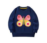 Tshirt Enfant Garcon - T-Shirt Décontracté À Manches Longues Et Col Rond pour Fille Imprimé Dessin Animé Mignon Serviette Brodée pour Tout-Petits Et Enfants (Dark Blue 2-3 Years)