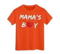 Tshirt Enfant Garcon - T-Shirt pour Bébé Garçon Mama's Boy (Orange 3-4 Years)