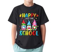 Tshirt Enfant - T-Shirt Graphique Dernier Jour d'École pour Enfants Vêtement Célébration d'Année Scolaire Haut Amusant Garçons Filles de 1 à 13 Ans