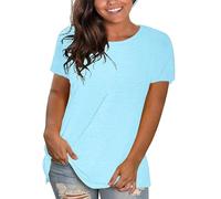 Tshirt Femme, Womens Oversize Casual été Manches Courtes élégant Quotidien Minimaliste imprimé Couleur Unie Tops, Thee Shirts Femmes, Tops, Tee Shirt Femme, Tshirt Chat, t Shirt Jaune, Tee-Shirt, Top