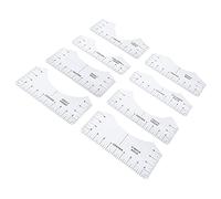 Tshirt Guide Ruler PVC Material Transparent 8 Tailles Sublimation HTV Print T Shirt Business Tool Art Tailor Shop (règle à col Rond Transparente) Other Sewing Embroidery Supplies