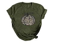 Tshirt Halloween Femme,Deguisement Femme Halloween Adulte Haut À Manches Courtes Décontracté Col Rond Motif De Citrouille Drôle Humoristique Top Ample Tendance Blouse Casual Tunique