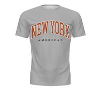 Tshirt Homme à Manches Courtes Succès Décontracté Impression Graphique Urbaine Haut Style Métropolitain pour Tous Les Jours Vêtement Casual Moderne(Grey, L)