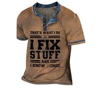 Tshirt Homme Manches Longues Col Henley Ete Tshirts Stylé a Fleur Mode Polo Pas Cher Marque Musculation Infroissable T-Shirts Vêtements Gingembre XXL