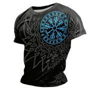 Tshirt Homme,T-Shirt Graphique à Manches Courtes sur Le thème de la mythologie Nordique et des Dieux Nordiques médiévaux