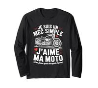 Tshirt Je suis Un Mec Simple J’Aime Ma Moto Et L’Apéro Manche Longue