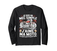 Tshirt Je suis Un Mec Simple J’Aime Ma Moto Et L’Apéro Manche Longue