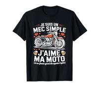 Tshirt Je suis Un Mec Simple J’Aime Ma Moto Et L’Apéro T-Shirt