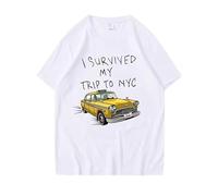 Tshirt Men Women I Survived My Trip to NYC Print Tops Casual Streetwear Unisex Fashion T Shirt Tom Holland Same Style Tees White XL