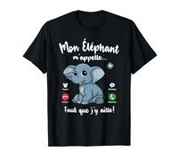 Tshirt Mon éléphant m'appelle Femme Fille Enfant Elephant T-Shirt