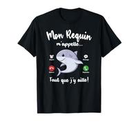 Tshirt Mon Requin m'appelle Femme Fille Enfant Humour Requin T-Shirt