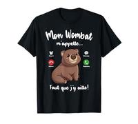 Tshirt Mon Wombat m'appelle Femme Fille Enfant Humour Wombat T-Shirt