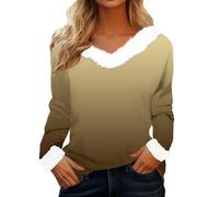 Tshirt Noel Femme Humour,T-Shirt à Manches Longues avec Imprimé Festif Et Faux Col éLéGant pour Les FêTes De Fin D'AnnéE Et Les Rassemblements Saisonniers Conviviaux