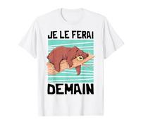 Tshirt Ours Brun Humour Procrastination Je le ferai Demain T-Shirt