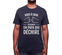 Tshirt Papa Homme - Un Papa Qui dÈchire - Cadeau Anniversaire ou fête des pères