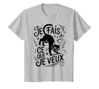 Tshirt Phrase Chat Noir Je Fais ce Que Je Veux Humour Chaton T-Shirt, Enfant, Argent, 2 Ans
