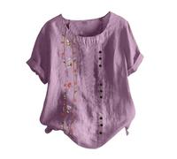 Tshirt pour Femme Chemise Tee Shirt Femme Manche 3/4 Chemise en Coton Et Lin Haut en Simili Lin Coupe Ample, Matière Fluide Qui Ne Colle Pas À La Peau, Liberté De Mouvement Totale Longue