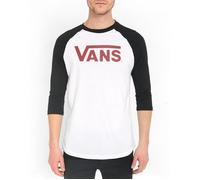 Tshirt Raglan Noir et Blanc pour homme - VANS - Manches trois-quart - Col arrondi - 100% coton XL