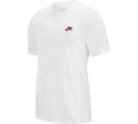 Nike Men's Shirt M NSW Club Tee, White/Black/University Red, AR4997-100, XL