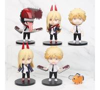 tshy Lot de 6 figurines Denji Pochita Power Anime Toy Action Collection Modèle Pop Toys Figurine pour décoration de bureau de la maison