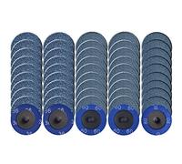 Tshya Lot de 50 disques abrasifs à changement rapide de 5 cm pour accessoires de meuleuse, revêtement en oxyde de zirconium, grain 36/60/80, pour la préparation de la surface